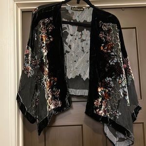 Sheer with velvet embossing gorgeous bolaro! Make an offer!